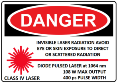Class IV laser warning label