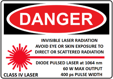 Class IV laser warning label