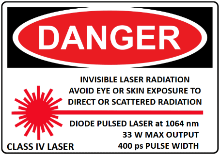 Class IV laser warning label